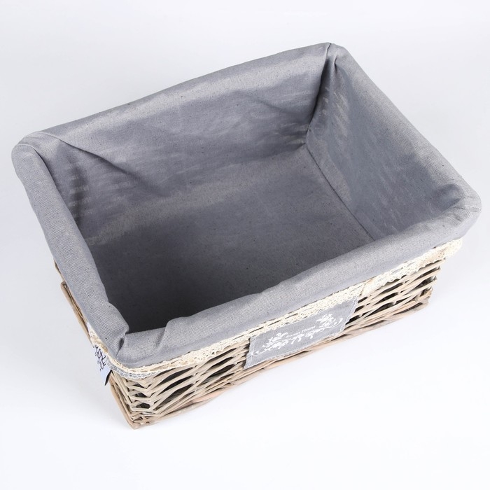 Корзина стеллажная Корзина стеллажная "Лён", 34х25х16 см, серый