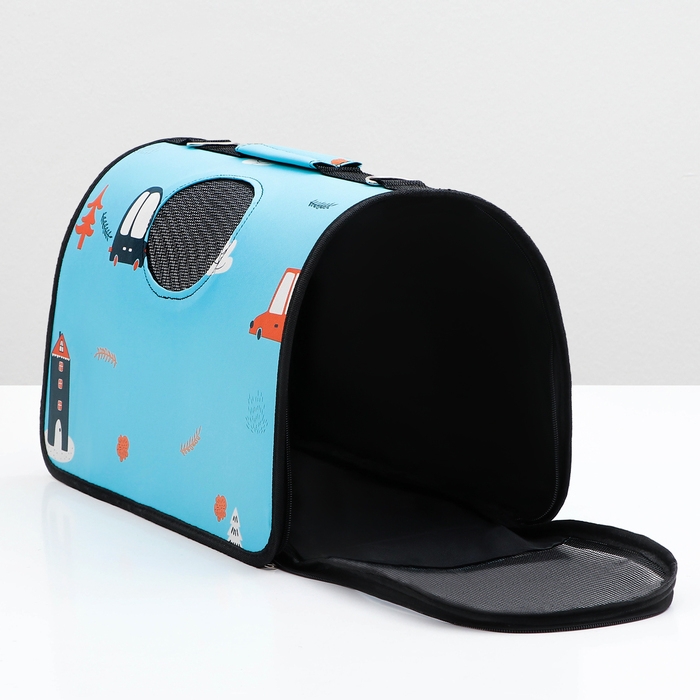 Сумка - переноска для животных  Сумка - переноска для животных "Путешественник", голубая, размер M, 40 х 21 х 27 см