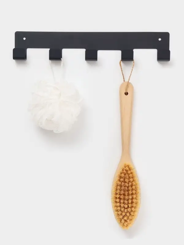 Вешалка настенная 5 крючков, цвет черный