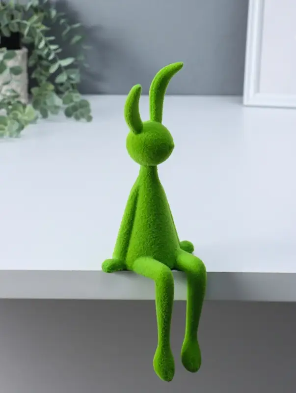 Сувенир пластик на полку "Зайчик" зелёный 9х10х28 см