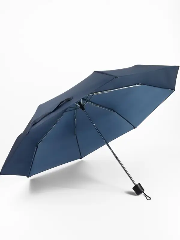 Зонт механический &laquo;Однотон&raquo;, 3 сложения, 8 спиц, R=48/55 см, d=96 см, тёмно-синий