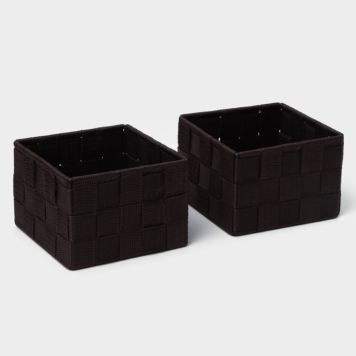 Корзины для хранения LaDо́m, 4 шт, ручное плетение, цвет коричневый Корзины для хранения LaDо́m, 4 шт, ручное плетение, цвет коричневый