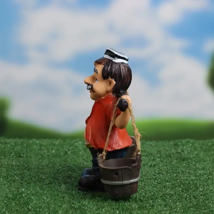Садовая фигура из полистоуна &laquo;Дедушка с ведрами&raquo;, 20&times;7&times;19 см, Greengo