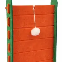 Когтеточка-лежанка &laquo;Пижон&raquo;, 60&times;27&times;30 см, с игрушкой, войлок, оранжевая