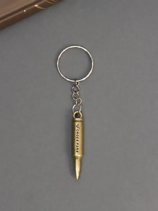 Металлический брелок для ключей на кольце &laquo;Пуля&raquo;, под латунь, 4&times;0.5&times;0.5 см