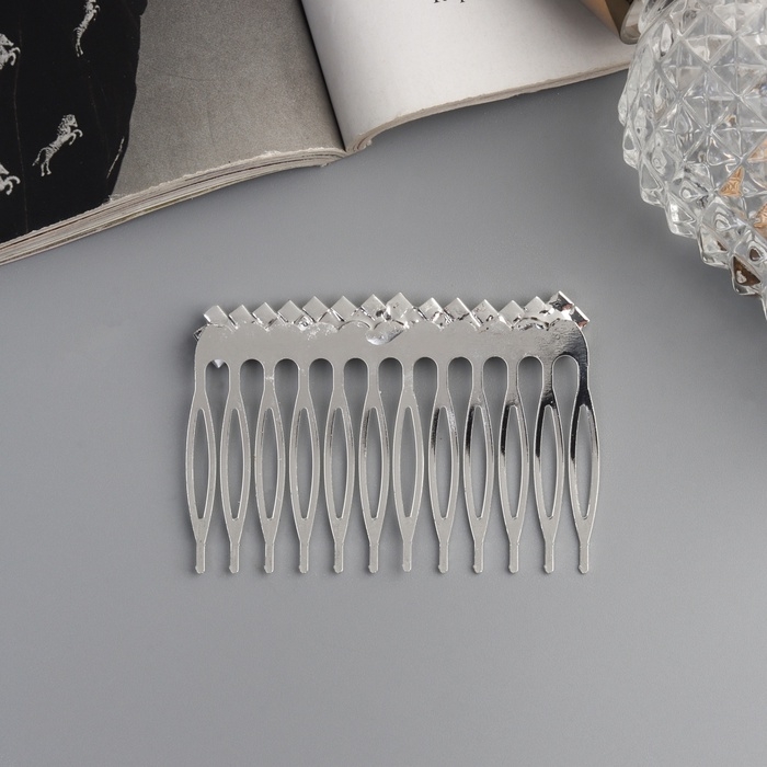Гребень для волос  Гребень для волос "Медея" геометрия, 6,5х4 см, серебро