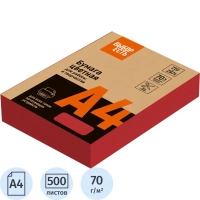 Бумага цветная (красный интенсив), 70г, А4, 500 л