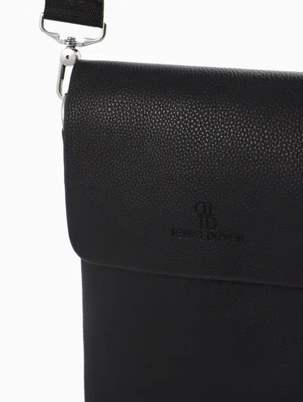 Сумка планшет муж, 19*2*23, 2 отд на молнии,  н/карм, длин рег ремень, черный