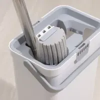 Швабра с отжимом и ведром Raccoon, швабра 32&times;5&times;132 см, ведро для полоскания и отжима 14 л