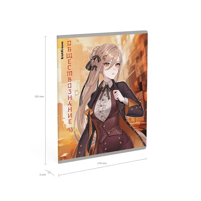 Предметная тетрадь по обществознанию ErichKrause. Manga, 48 листов, в клетку, со справочным материалом, обложка из мелованного картона