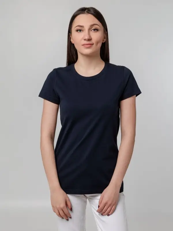 Футболка женская T-bolka Stretch Lady, темно-синяя (navy), размер S Футболка женская T-bolka Stretch Lady, темно-синяя (navy), размер S