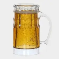 Кружка для пива охлаждающая, 600 мл, пластик, прозрачная