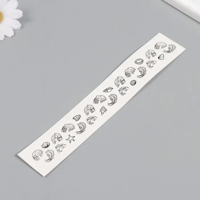 Переводная тату на тело чёрная «Браслет. Ракушки», 20×3 см Переводная тату на тело чёрная «Браслет. Ракушки», 20×3 см