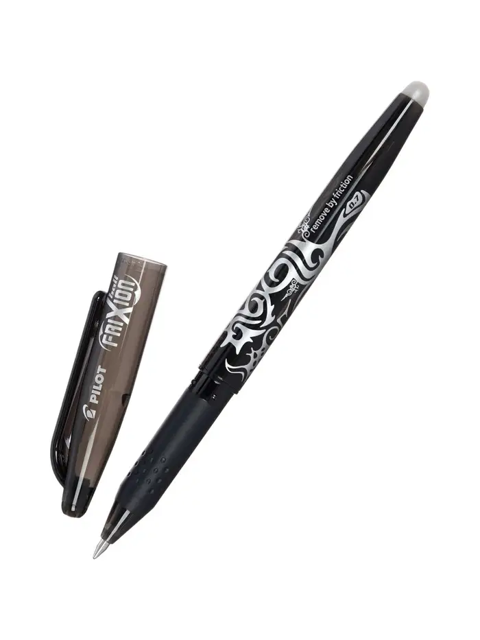 Стираемая ручка Pilot. Frixion, гелевая, чёрный стержень BL-FR-7 (B), узел 0.7 мм