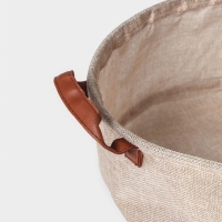 Корзина для хранения с ручками круглая Доляна My Basket, 30×30×13, цвет бежевый