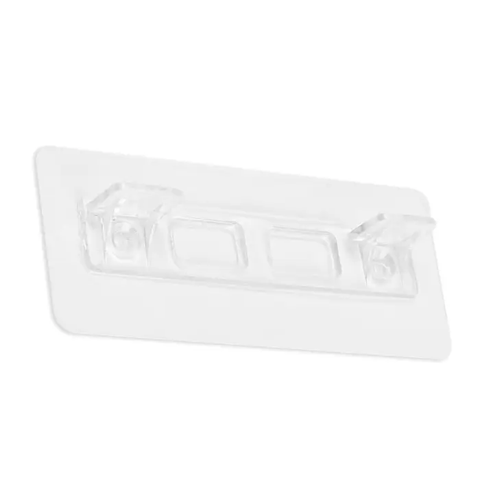 Полкодержатель с клейкой поверхностью ТУНДРА, 120×50×19 мм, двойной, прозрачный