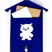 Ящик почтовый с замком, вертикальный "Филин", синий