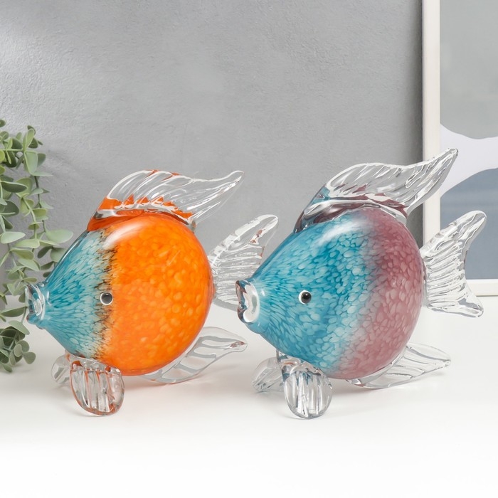 Сувенир стекло Сувенир стекло "Рыба" под муранское стекло МИКС 16х20 см