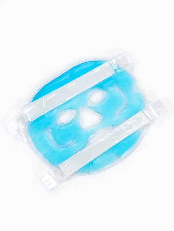 Маска для лица гидрогелевая, охлаждающая/согревающая, 22.5&times;19.5 см, синяя