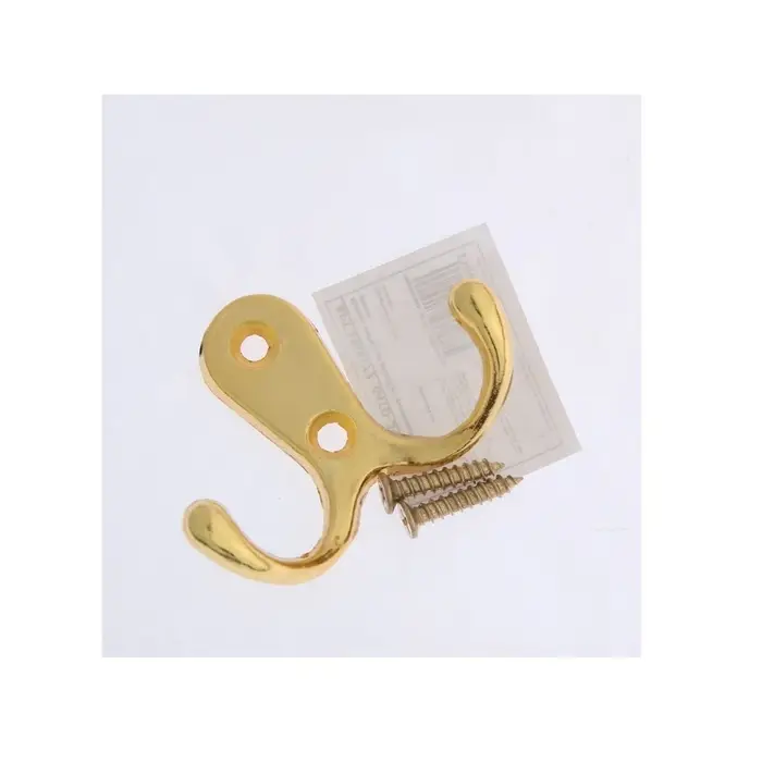 Крючок мебельный ТУНДРА TKd=006, двухрожковый, золото Крючок мебельный ТУНДРА TKd=006, двухрожковый, золото