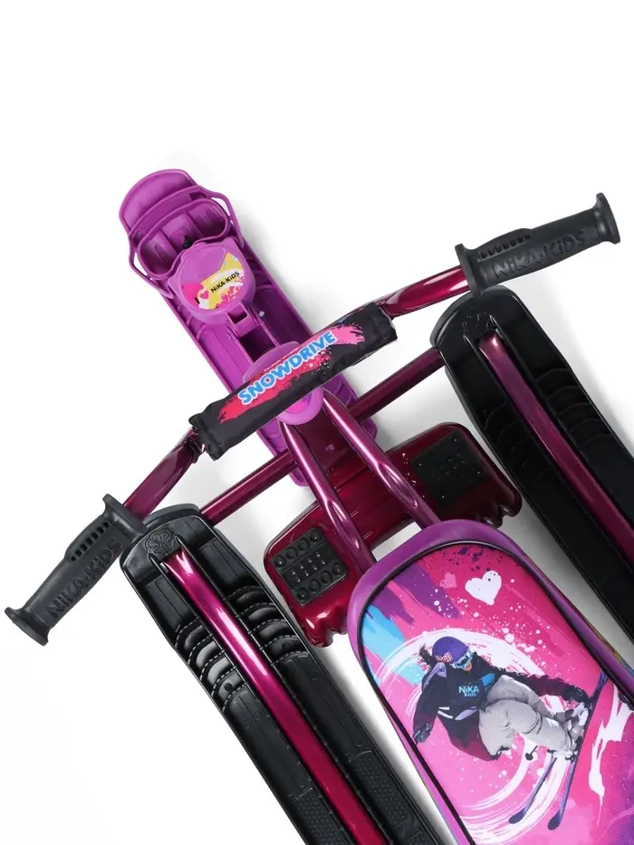 Снегокат &laquo;Ника-джамп&raquo; slalom, бордовый, сиреневый, СНД1/SL Nika Kids