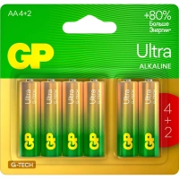 Батарейка GP Ultra AA, 6 шт/бл. 15AU-2CR6/24AUA214/2-2CRSBC6
