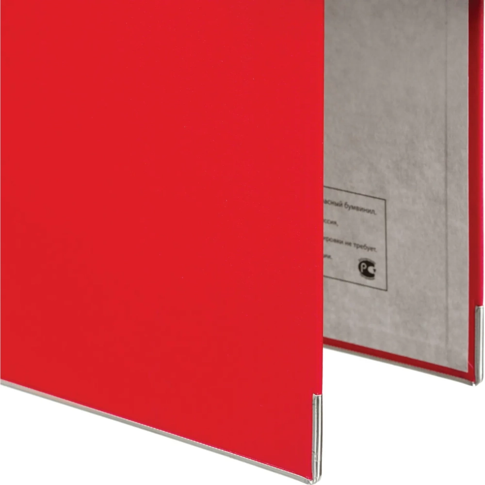 Папка-регистратор Комус Экономи 75мм красная, ПБП1, карм.кор., мет.уг