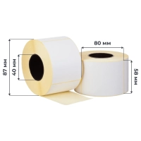 Термоэтикетки Т/ТОП 58х80, 500 шт/рул, вт.40, мороз. кл, 40 рул/уп