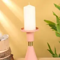 Подсвечник на 1 свечу текстурный "Пудровый" 10,5х10,5х19,5 см Подсвечник на 1 свечу текстурный "Пудровый" 10,5х10,5х19,5 см