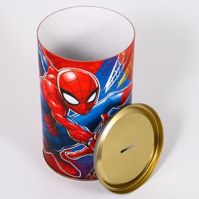 Копилка металлическая, 20,5 см х 12 см х 12 см, XXL Копилка металлическая, 20,5 см х 12 см х 12 см, XXL "Достигай цели", Человек-паук