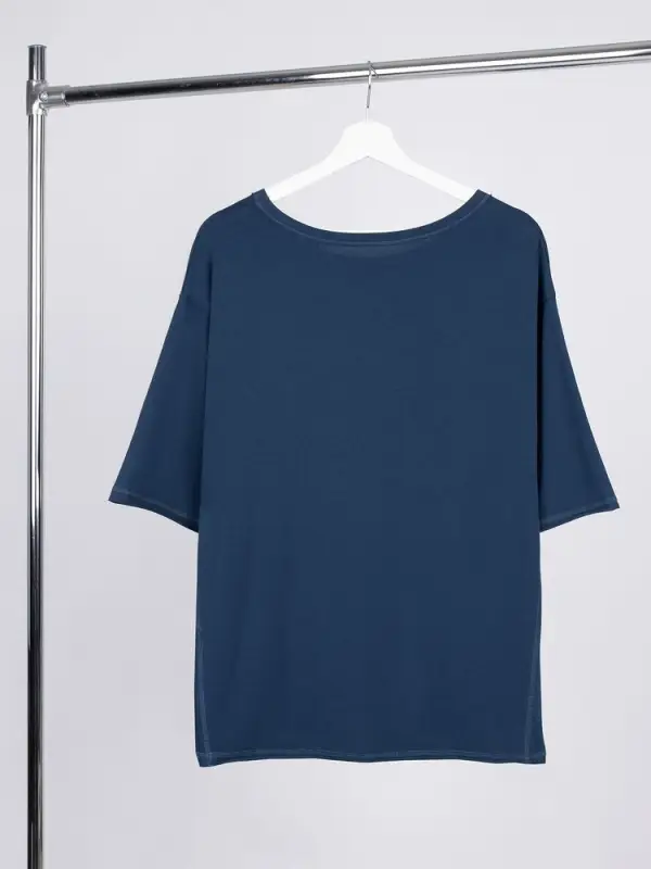 Футболка оверсайз унисекс Vozduh, темно-синяя, размер XS/S Футболка оверсайз унисекс Vozduh, темно-синяя, размер XS/S