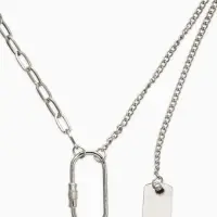 Цепь "Карабин", цвет серебро