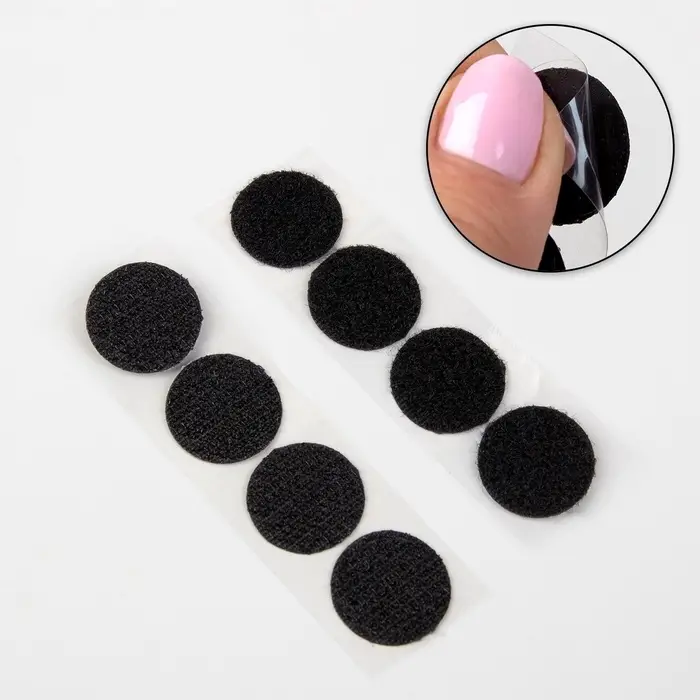 Набор липучек на клеевой основе, d = 2 см, 4 пары/8 шт, цвет чёрный Набор липучек на клеевой основе, d = 2 см, 4 пары/8 шт, цвет чёрный