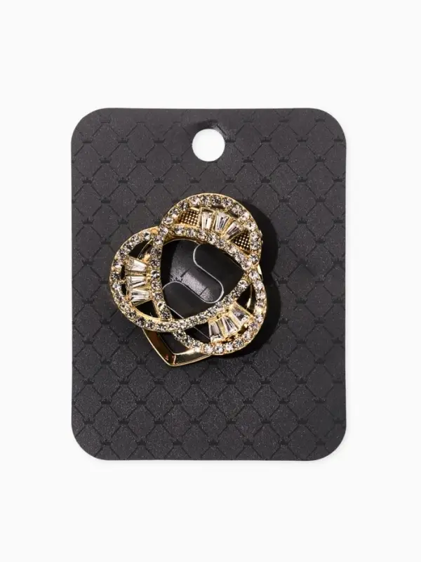 Зажим для платка &laquo;Три нити&raquo;, белый в золоте