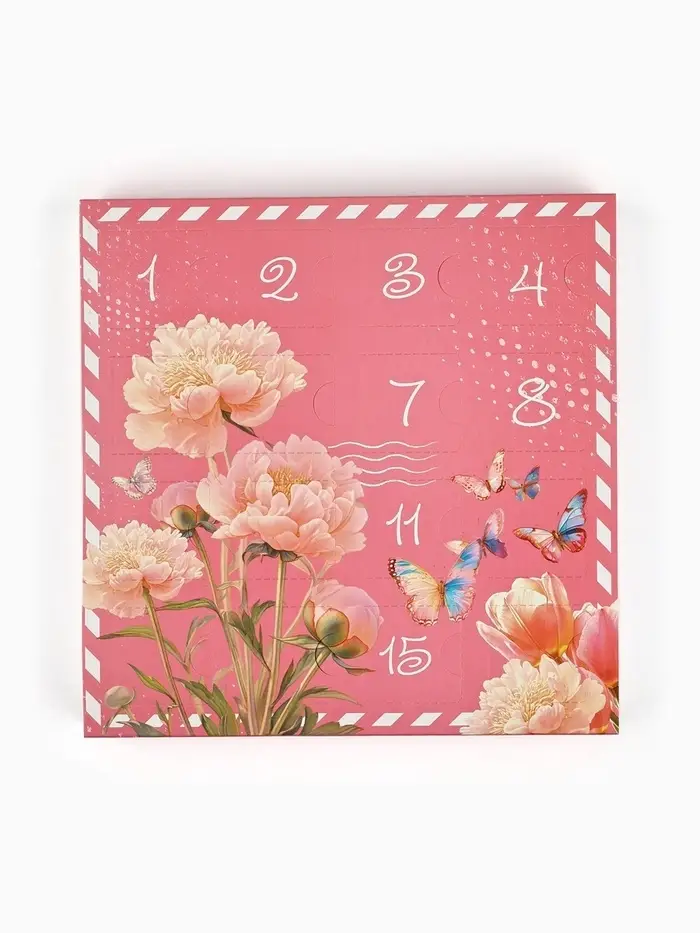 Коробка-адвент под 16 конфет, &laquo;Цветочная почта&raquo;, 19&times;19&times;2.5 см, кондитерская упаковка