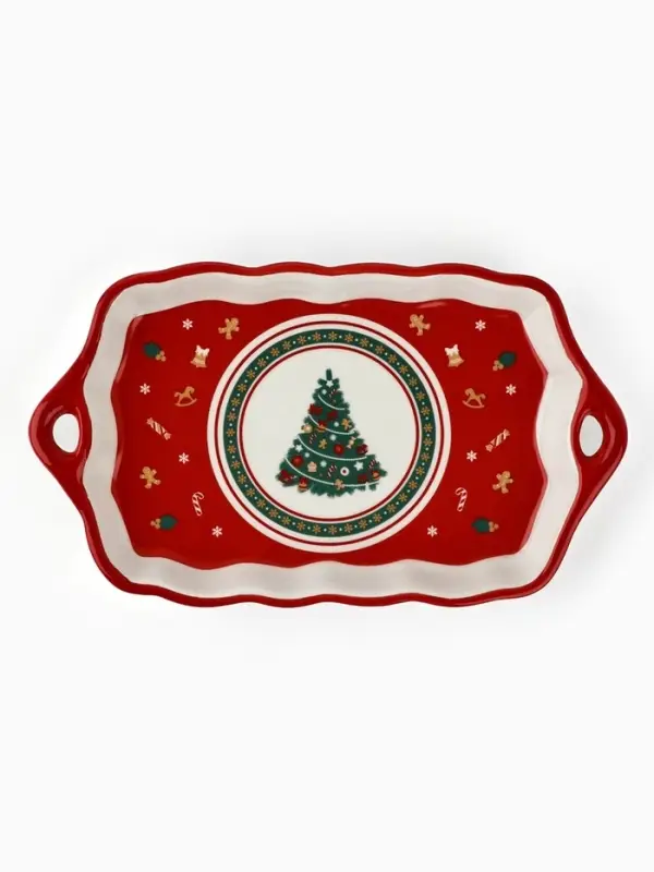 Блюдо новогоднее &laquo;Пряничные человечки&raquo;, 23&times;13&times;2.5 см, ручная работа