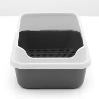 Туалет для кошек &laquo;Сима Люкс&raquo;, 30&times;39&times;19 см, с сеткой, с бортом, пластик, серый