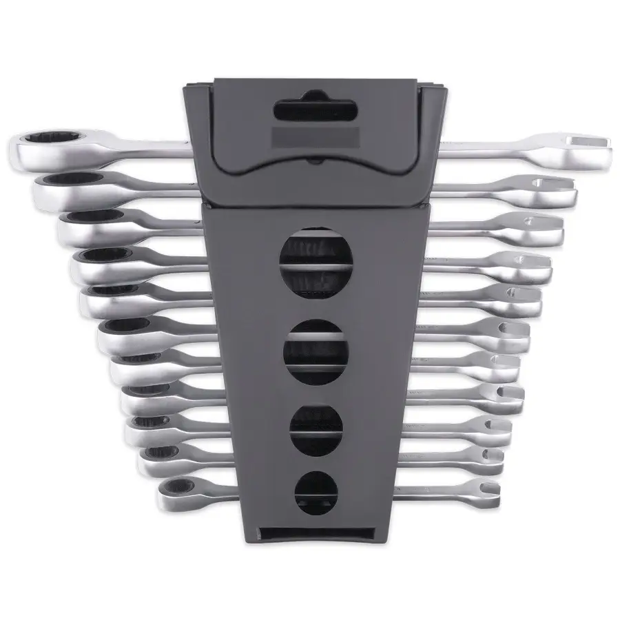 Набор ключей гаечных комбинированных трещоточных в пластике (8-19 мм) (11предметов) AVS K6N11P