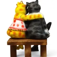 Садовая фигура из полистоуна &laquo;Коты на лавке&raquo;, 40&times;18&times;40 см