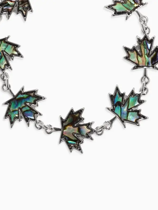 Браслет цепочка &laquo;Галиотис. Лист Клёна&raquo;, L=17 см, + удлинитель 5 см, цвет серебро, разноцветный