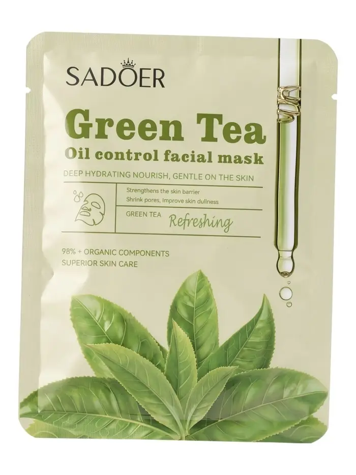Маска тканевая увлажняющая для лица "Зеленый чай", 25 г