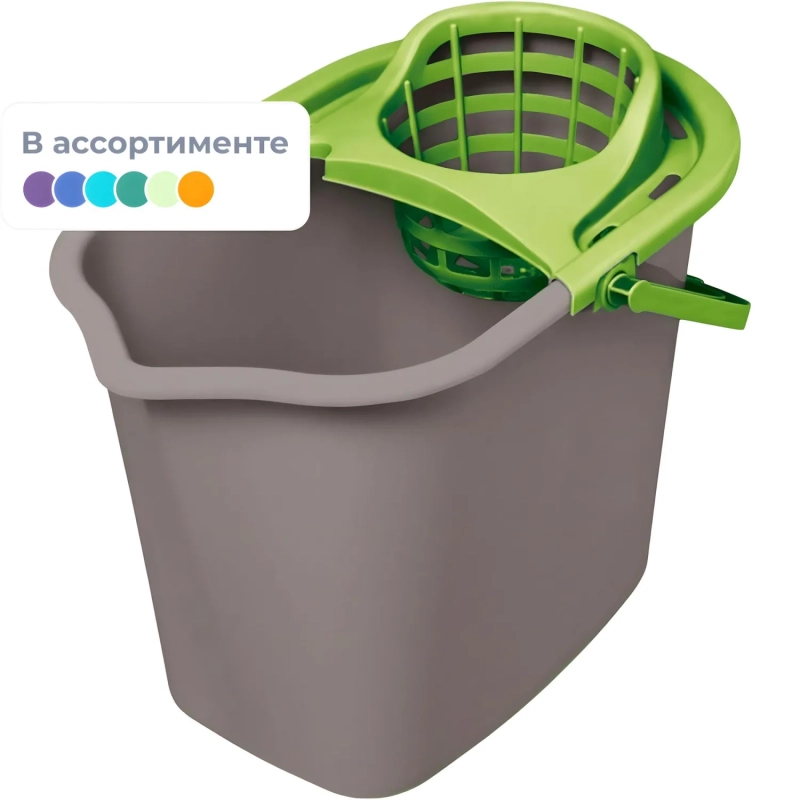 Ведро с отжимом YORK 10 литров прямоугольное 070020