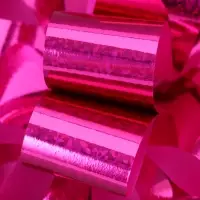 Подарочный бант - шар №3 голография, розовый, для упаковки подарков