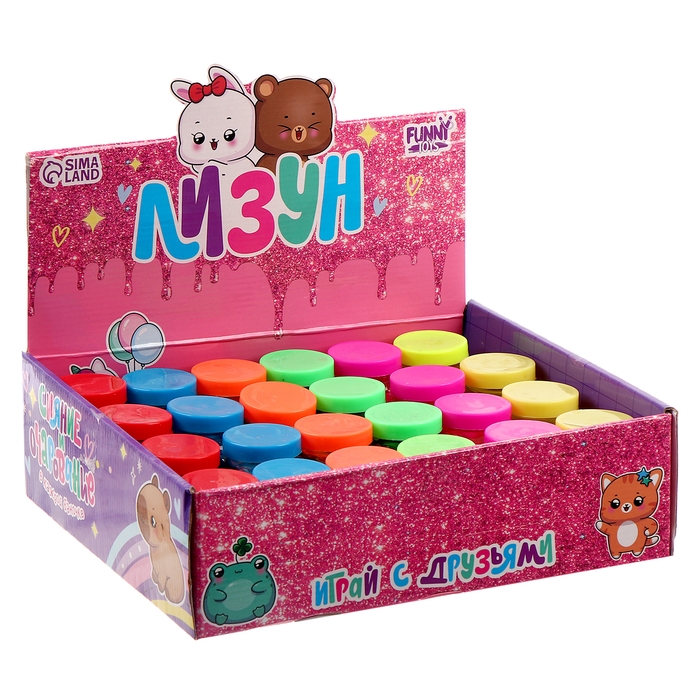 Лизун - слайм &laquo;Сердечко&raquo;, цвета МИКС