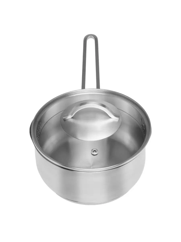 Ковш сотейник 1,5 л кухонный Solid-16SP с крышкой и носиком Ковш сотейник 1,5 л кухонный Solid-16SP с крышкой и носиком