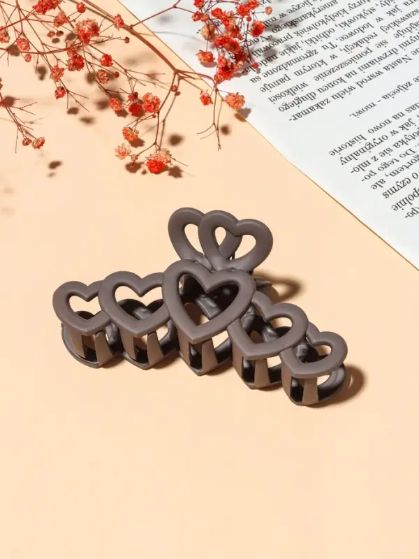 Крабик для волос &laquo;Леона&raquo;, сердца матовый, 10 см, МИКС