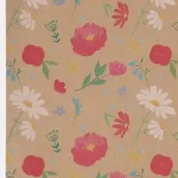 Бумага упаковочная крафт &laquo;Розовые цветочки&raquo;, 70&times;100 см