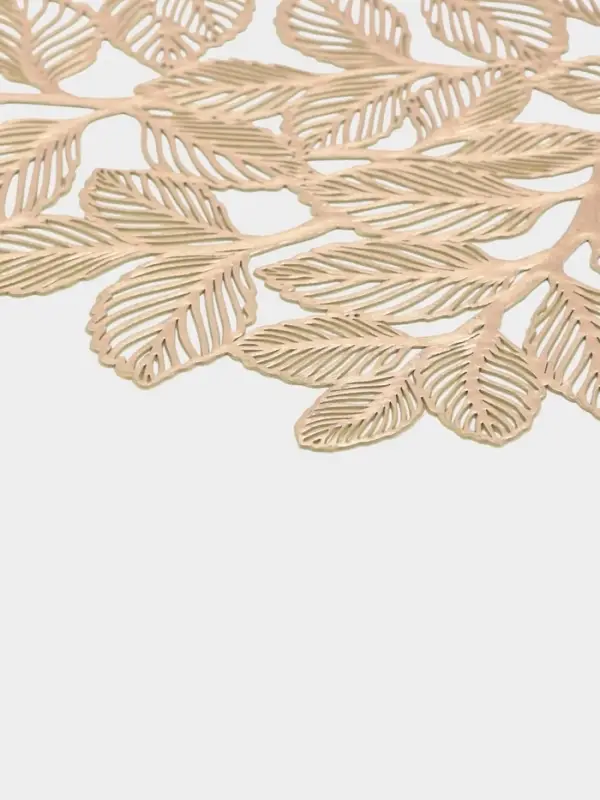 Набор салфеток сервировочных на стол Доляна &laquo;Листья&raquo;, 38&times;38 см, 4 шт., ПВХ, золотистый