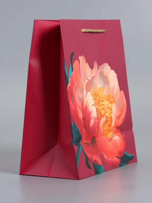 Пакет подарочный ламинированный "Пион" 18 х 22,3 х 10 см