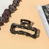 Крабик для волос «Луна», прямой, 9 см, чёрный